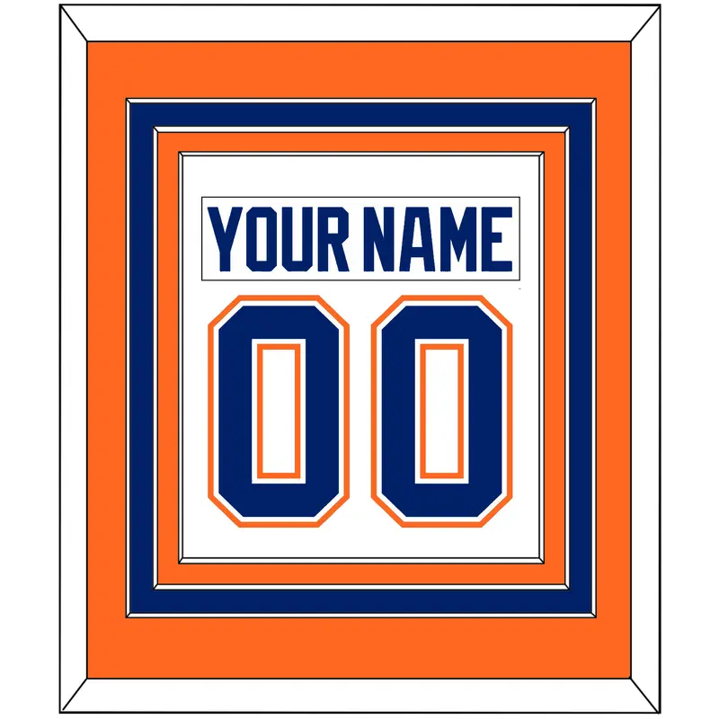 Edmonton Nameplate & Number (Back) Combined - Home White (1981-1994) - Triple Mat 3