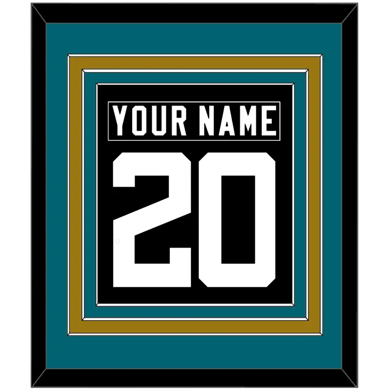 Jacksonville Nameplate & Number (Back) Combined - Alternate Black - Triple Mat 3