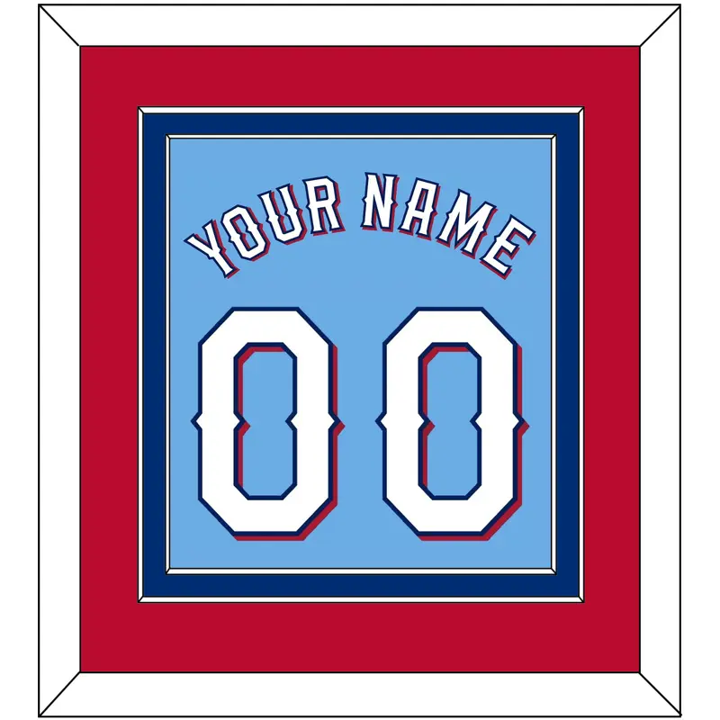 Texas Name & Number - Alternate Powder Blue (2020-2023) - Double Mat 4