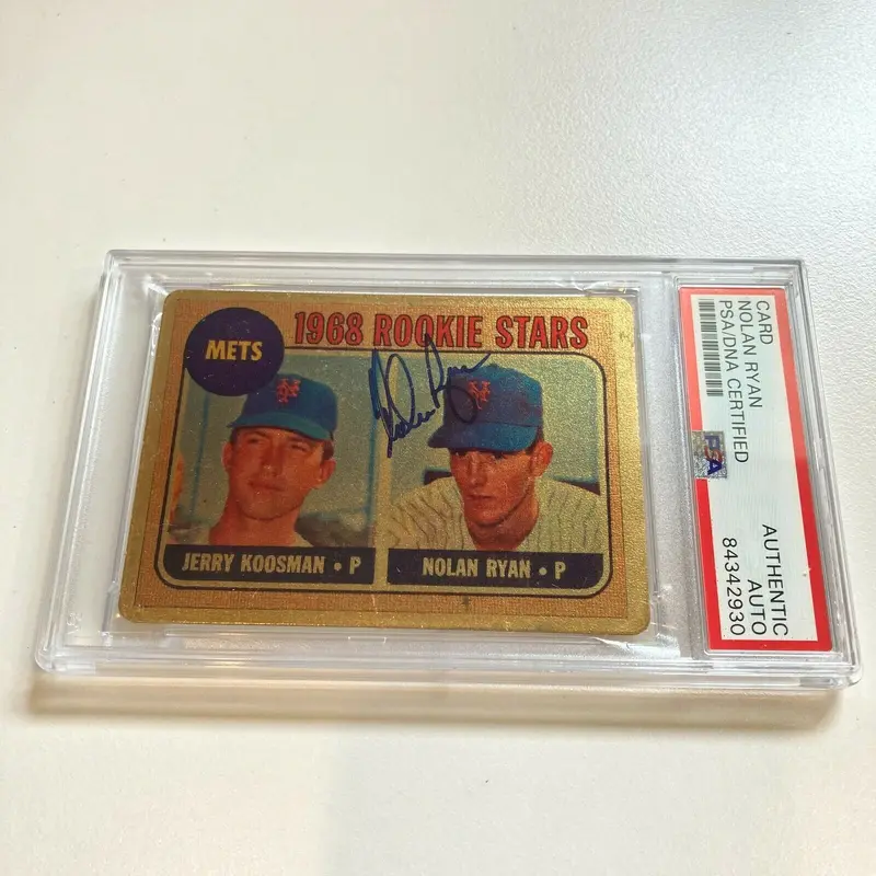 1968 Topps Nolan Ryan RC Signed Autographed Porcelain Baseball Card PSA DNA