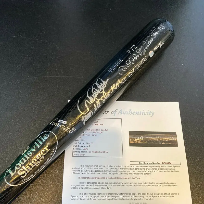 Beautiful Derek Jeter "2000 All Star Game MVP" Signed Game Model Bat JSA COA