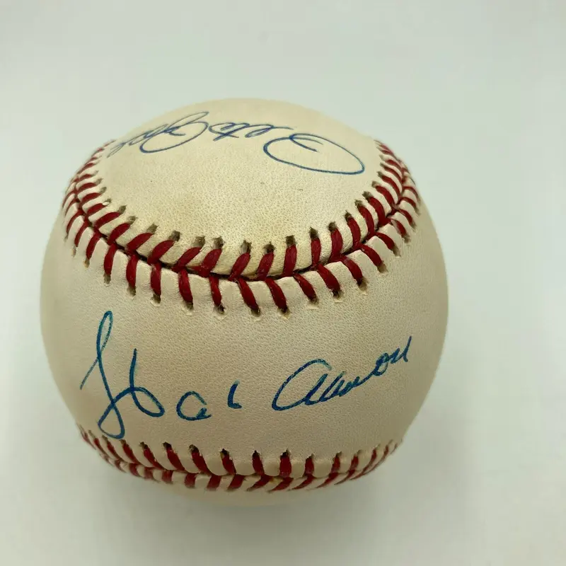 Hank Aaron & Pete Rose Signed Official National League Baseball JSA COA