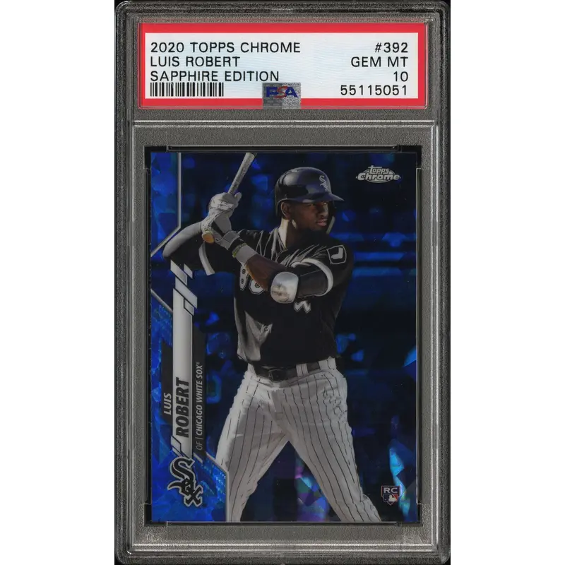 Luis Robert 2020 Topps Chrome Sapphire Rookie #392 PSA 10 Gem Mint 5051