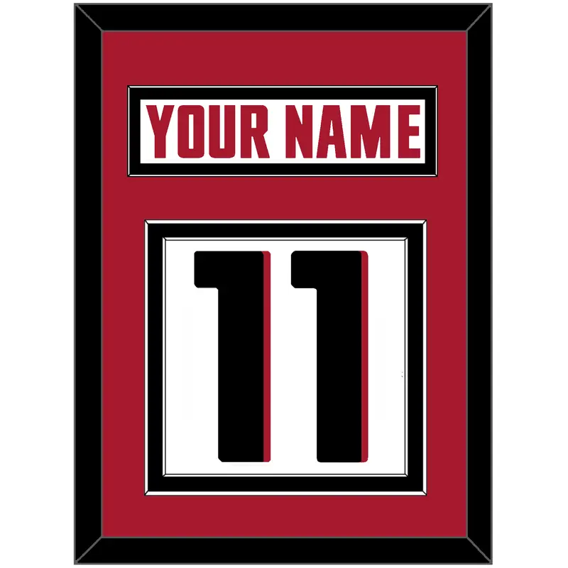 Atlanta Nameplate & Number (Back) - Road White - Double Mat 4