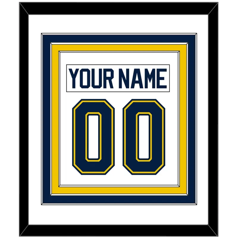 Michigan Hockey Nameplate & Number (Back) Combined - Home White (2021-2023) - Triple Mat 1