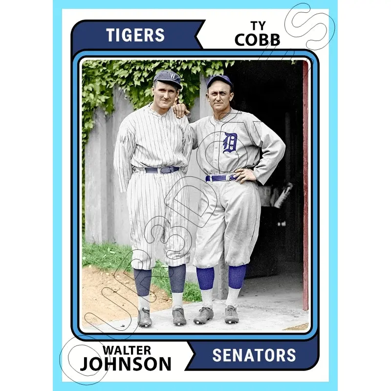 Ty Cobb Walter Johnson 1974 Topps Custom Card - 4809