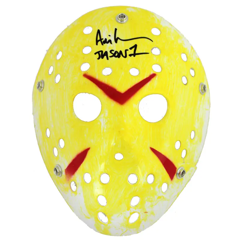 Ari Lehman Friday The 13th "Jason 1" Signed Yellow Jason Mask BAS #D67926
