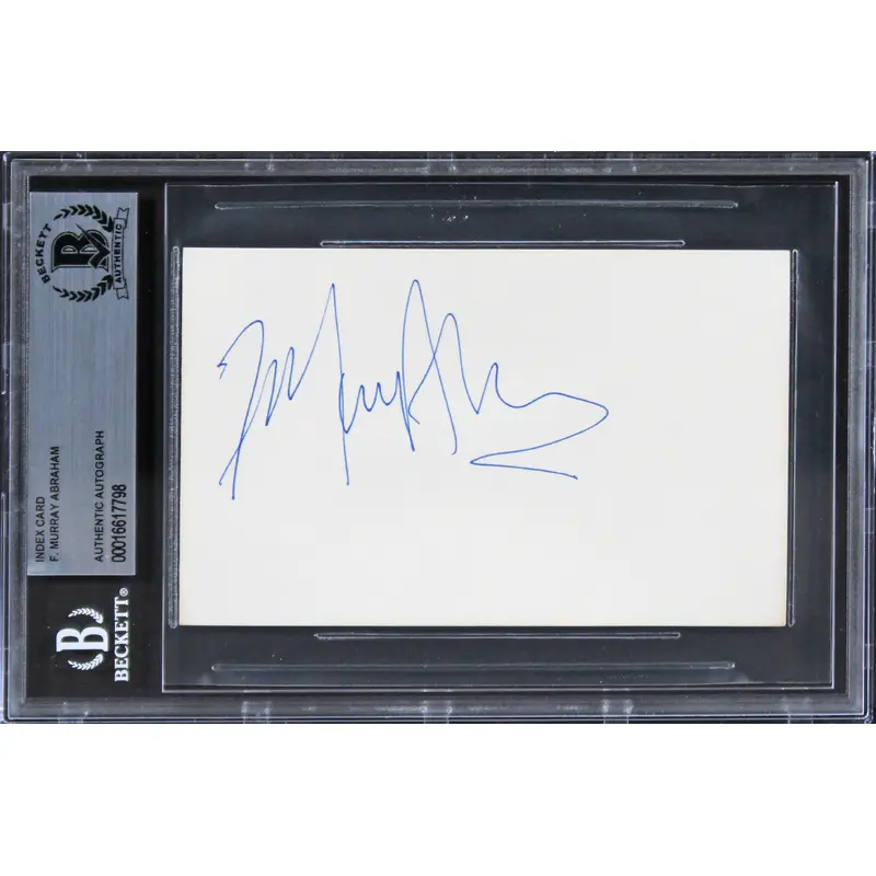 F. Murray Abraham The Grand Budapest Hotel Signed 3x5 Index Card BAS Slabbed