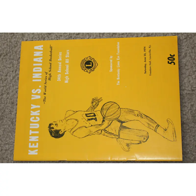 1974 Kentucky vs Indiana High School All Star Game Program, Larry Bird