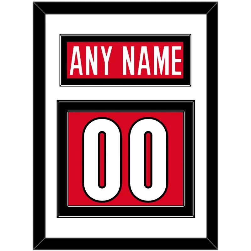 Canada Men's Hockey Nameplate & Number (Back) - 2006 Olympics Road Red - Double Mat 1
