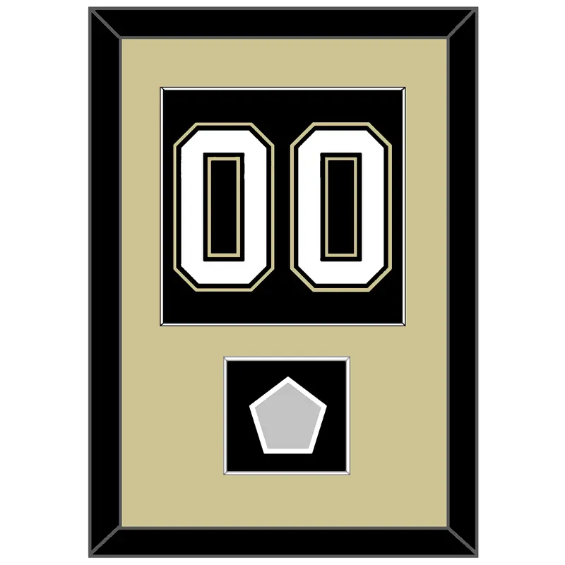 Pittsburgh Number (Back) & Stanley Cup Champions Patch - Home Black (2007-2016) - Single Mat 2