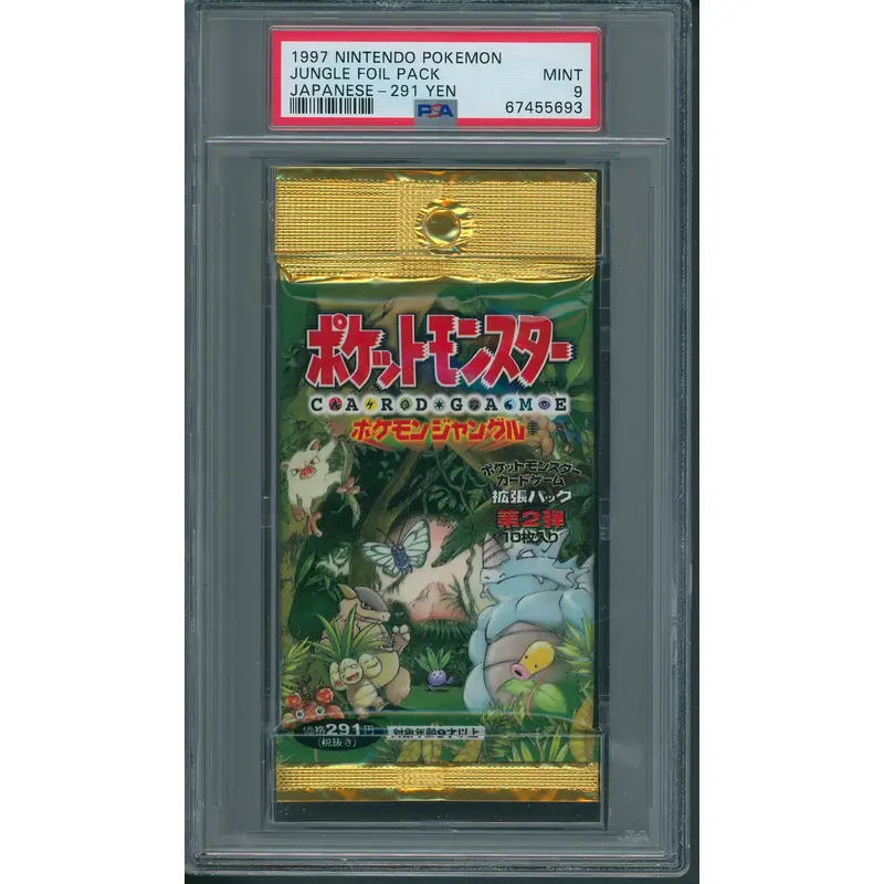 1997 Nintendo Pokemon Jungle Unopened Pack Japanese 291 Yen PSA 9 *5693