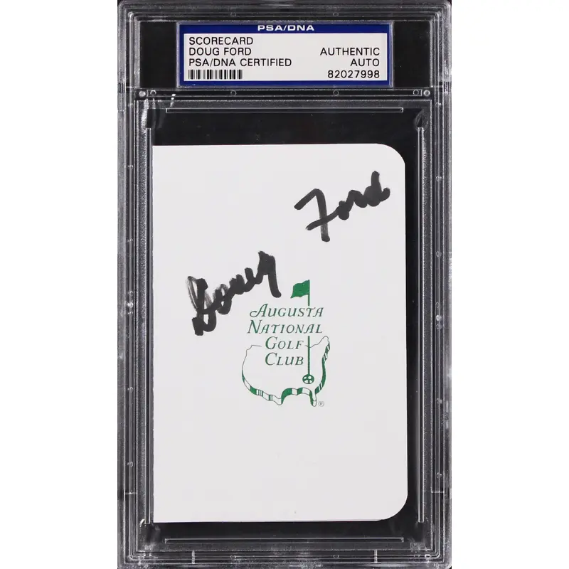 Doug Ford Signed 3.25x4.75 Masters Augusta National Golf Club Scorecard PSA Slab