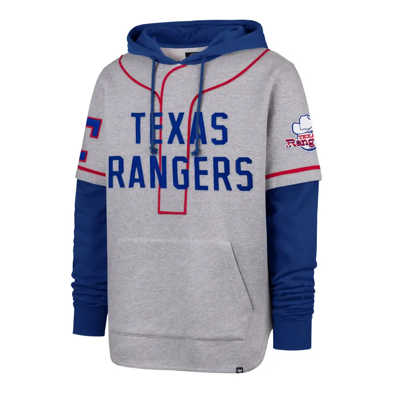 TEXAS RANGERS COOPERSTOWN GAME FELT FIFTIES '47 SHORTSTOP PULLOVER HOOD