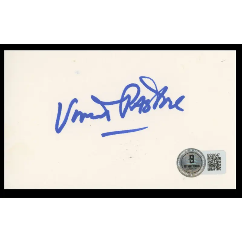Vincent Pastore The Sopranos Authentic Signed 3x5 Index Card BAS #BS29347