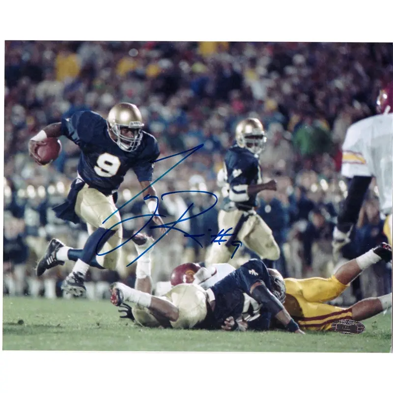 Tony Rice Notre Dame Vs. USC Autographed 8x10 Photo, Steiner COA