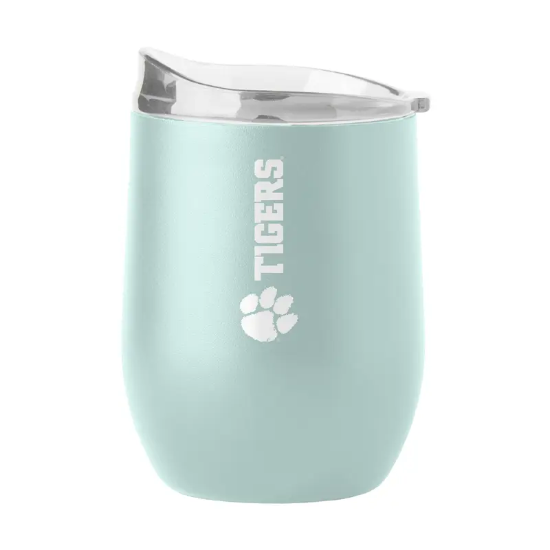 Clemson 16oz Vertical Powder Coat Curved Beverage