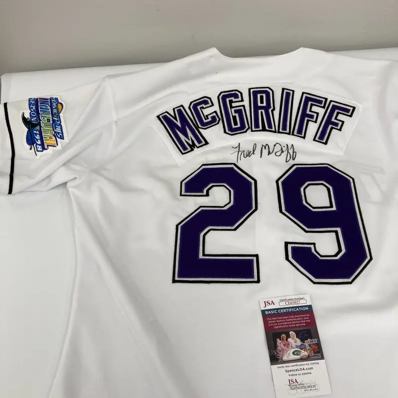 Fred McGriff Signed Game Issued Tampa Bay Devil Rays Russell Jersey JSA COA
