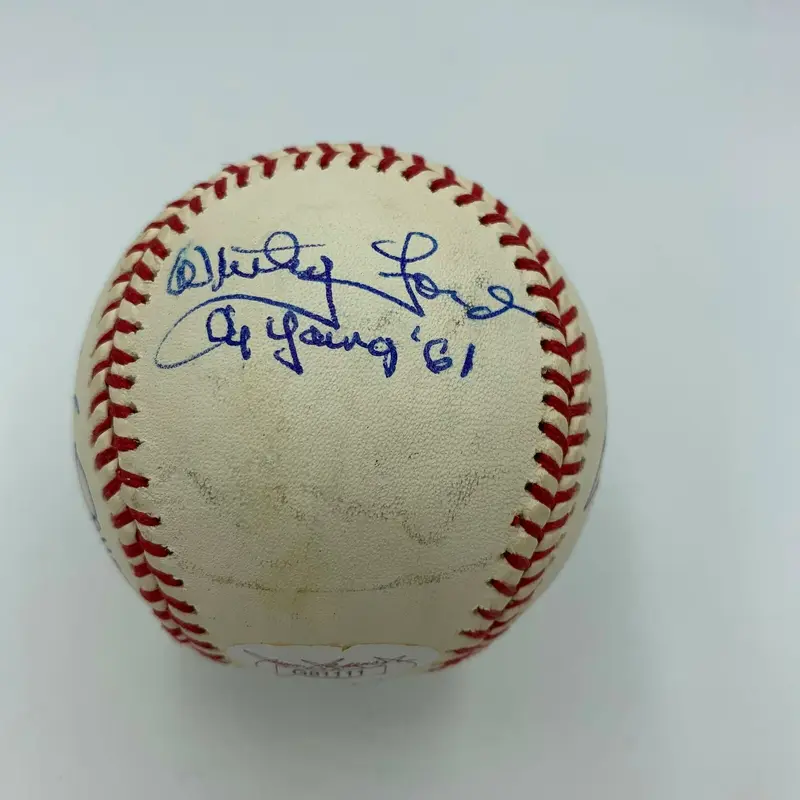 Whitey Ford Roger Clemens Yankees Cy Young Award Winners Signed Baseball JSA COA