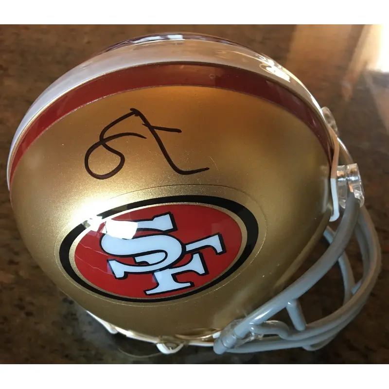 49ers Soloman Thomas Authentic Signed Mini Helmet w/ PPC COA & Signing Picture