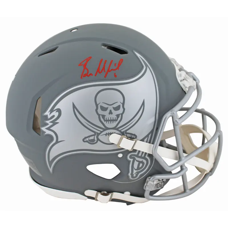 Buccaneers Baker Mayfield Signed Slate Full Size Speed Proline Helmet BAS Wit