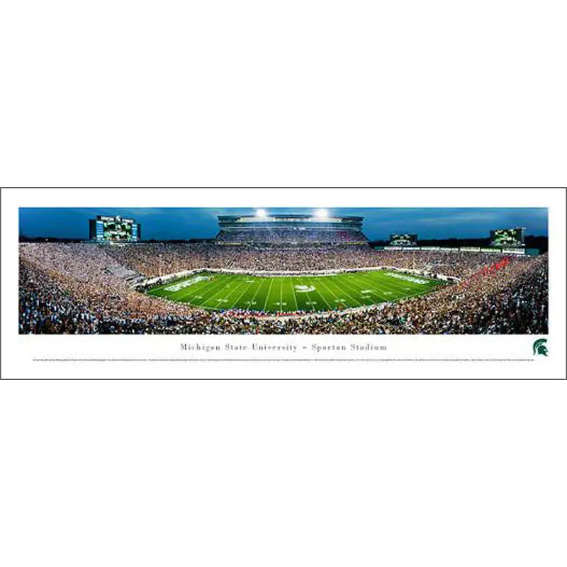 Michigan State Spartans Football Opening Night Panoramic Poster Print - Blakeway 2012