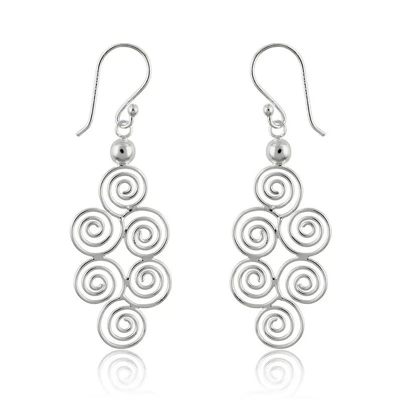 Sterling Silver Multi Swirls Earrings