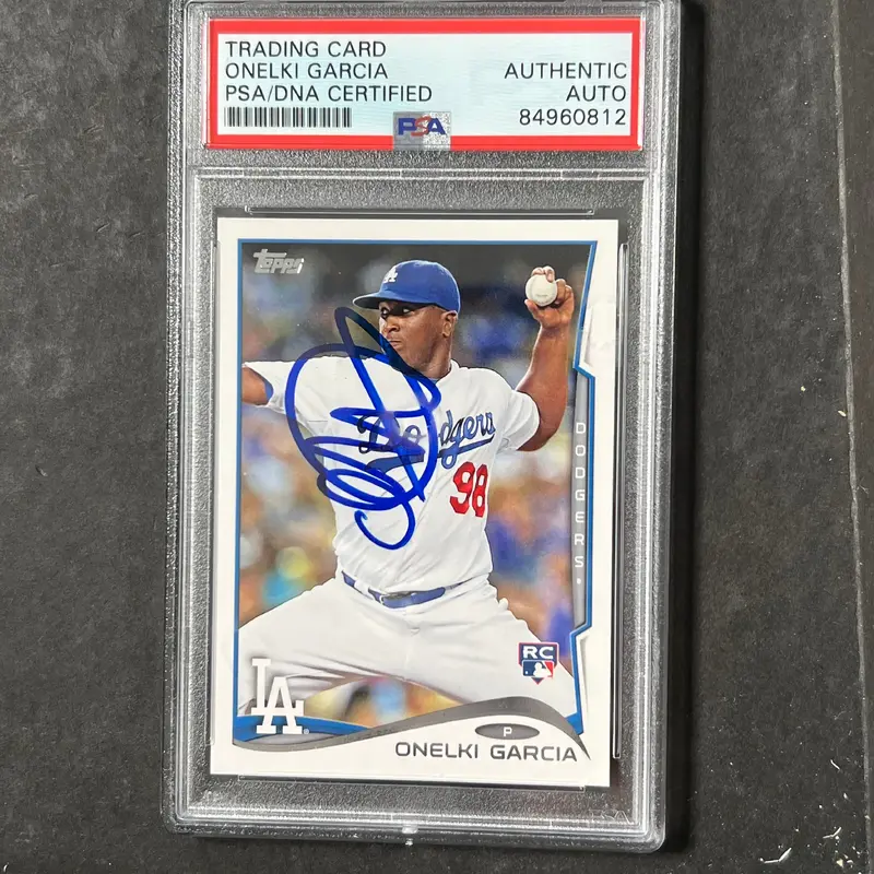 2014 Topps #197 Onelki Garcia Signed Card PSA Slabbed Auto Dodgers