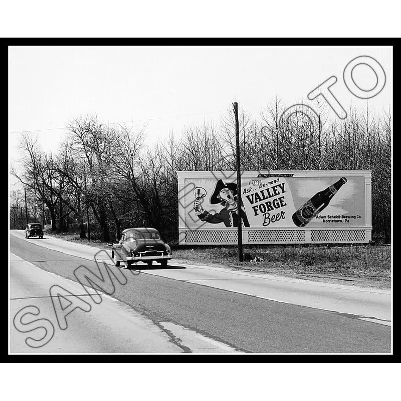 Valley Forge Beer Billboard 8X10 Photo - New Jersey 1950 - 2280