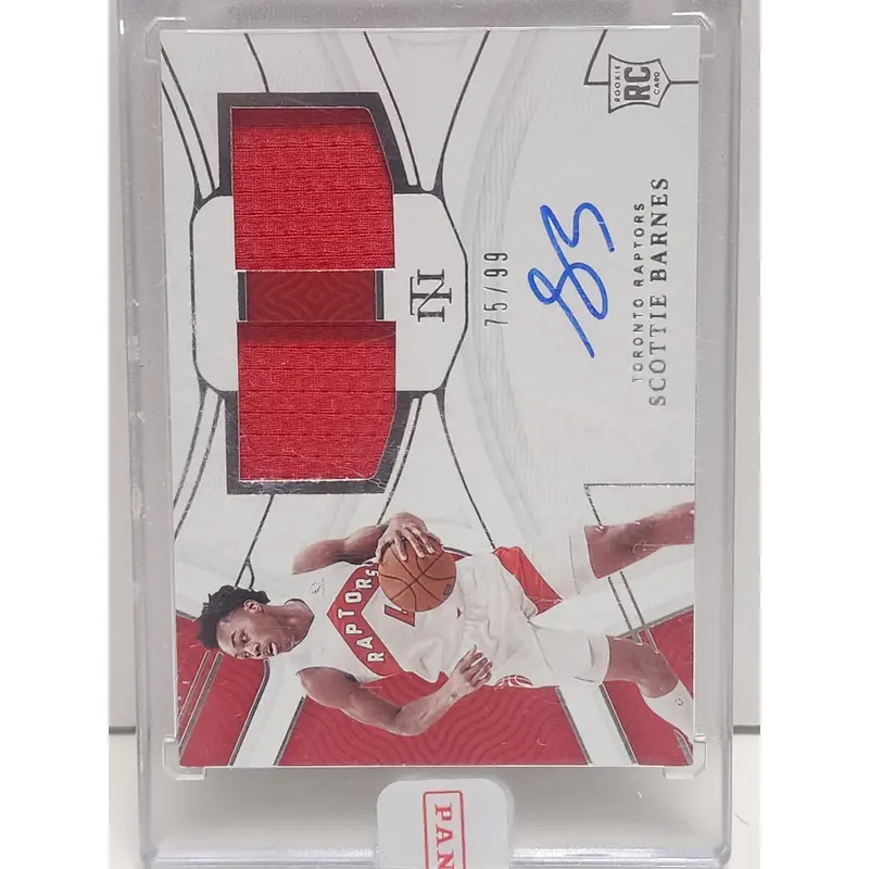 Scottie Barnes 2021 Panini National Treasures Rookie Material Dual Auto #75/99