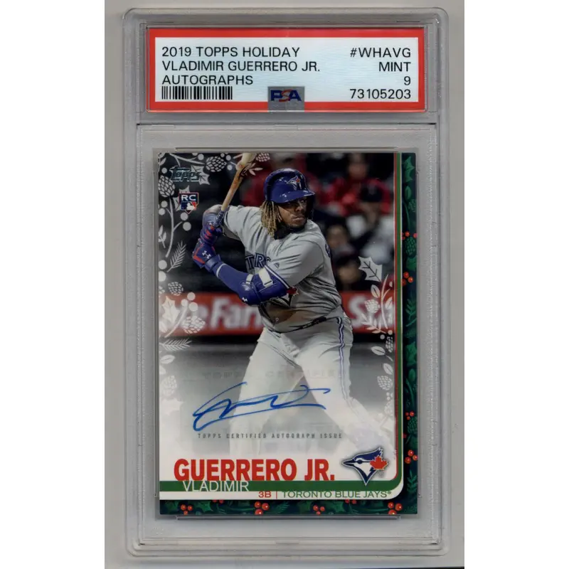 Vladimir Guerrero Jr 2019 Topps Holiday Auto 09/10 PSA 9 Mint