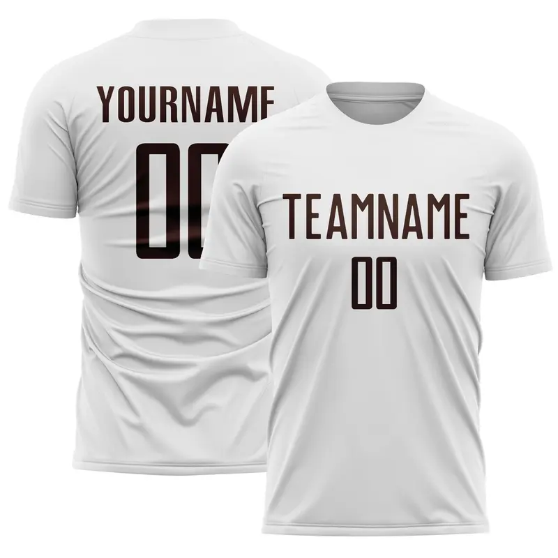 Custom White Brown Sublimation Soccer Uniform Jersey