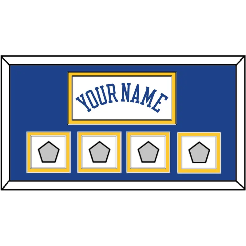 Golden State Name & 4 Champions Patches - Home White (2010-2019) - Double Mat 2