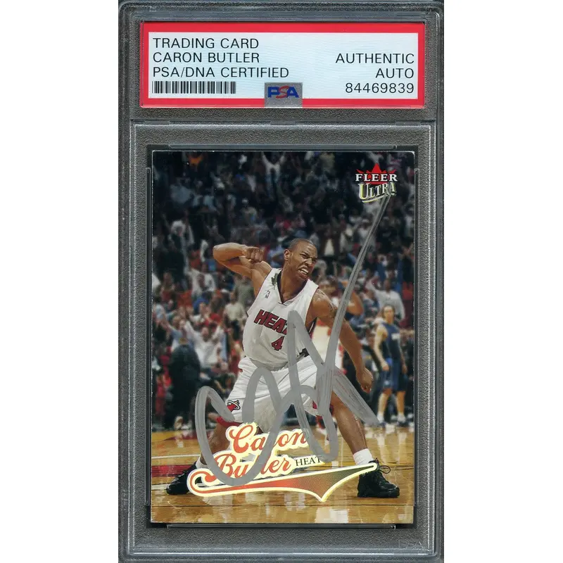 2004-05 Fleer Ultra #99 Caron Butler Signed Card AUTO PSA Slabbed Heat