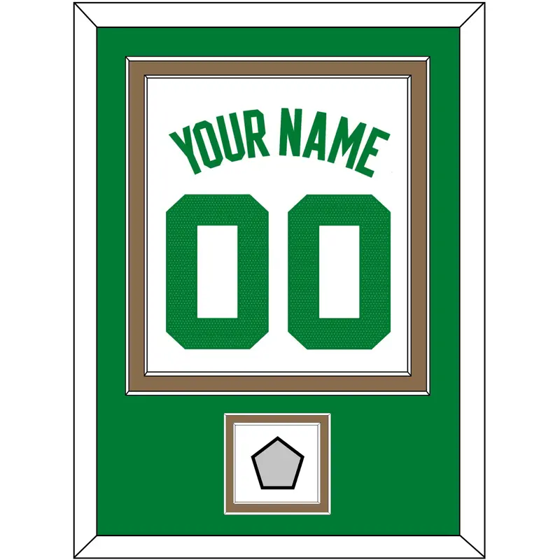 Boston Name & Number With Trophy Patch - White Association - Double Mat 2