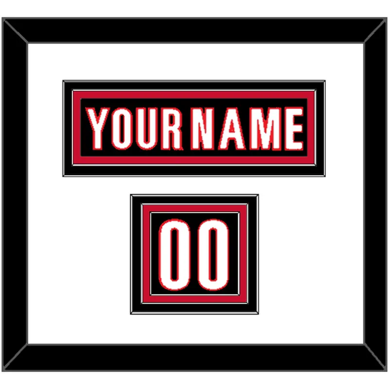Carolina Nameplate & Number (Shoulder) - Alternate Black - Triple Mat 1