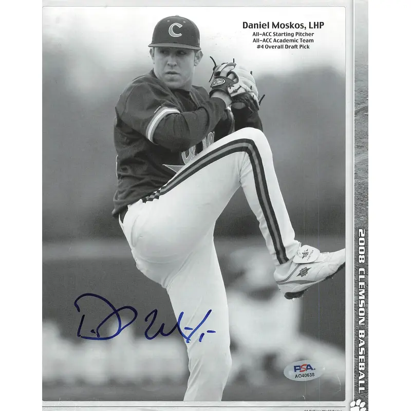 Daniel Moskos signed 8x10 photo PSA/DNA Autographed Clemson Tigers