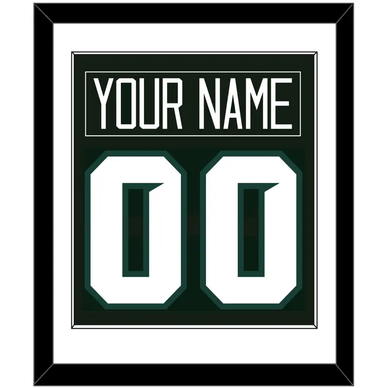 Michigan State Hockey Nameplate & Number (Back) Combined - Road Green - Single Mat 1