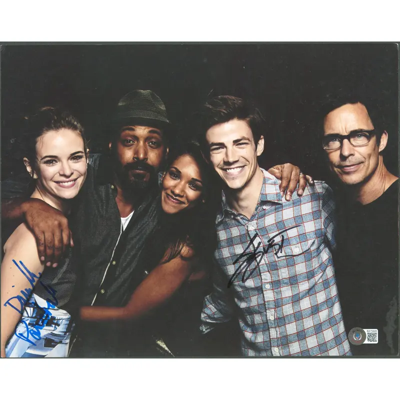 Grant Gustin & Danielle Panabaker The Flash Signed 11x14 Photo BAS #BA75449