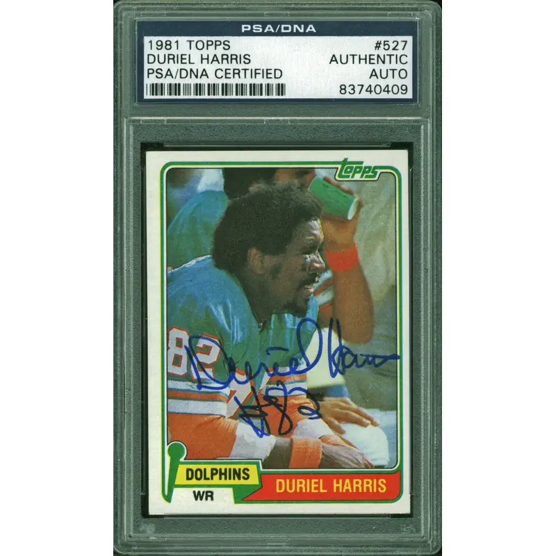 Cowboys Duriel Harris Authentic Signed 1981 Topps #527 Auto Card PSA/DNA Slabbed