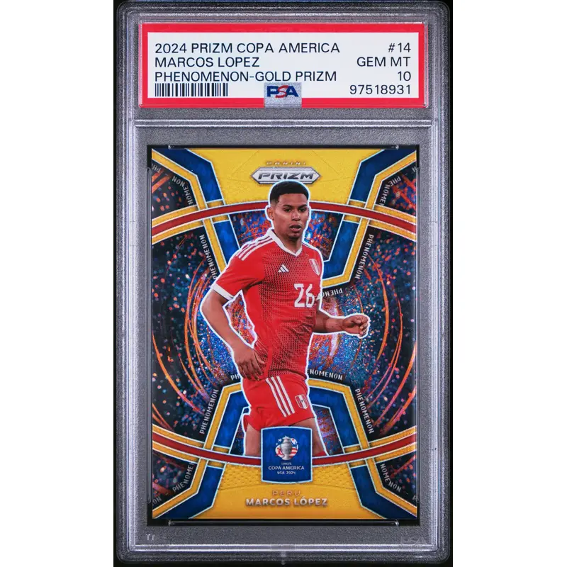 Marcos Lopez 2024 Prizm COPA Phenomenon Gold Prizm #7/10 PSA 10 Gem Mint