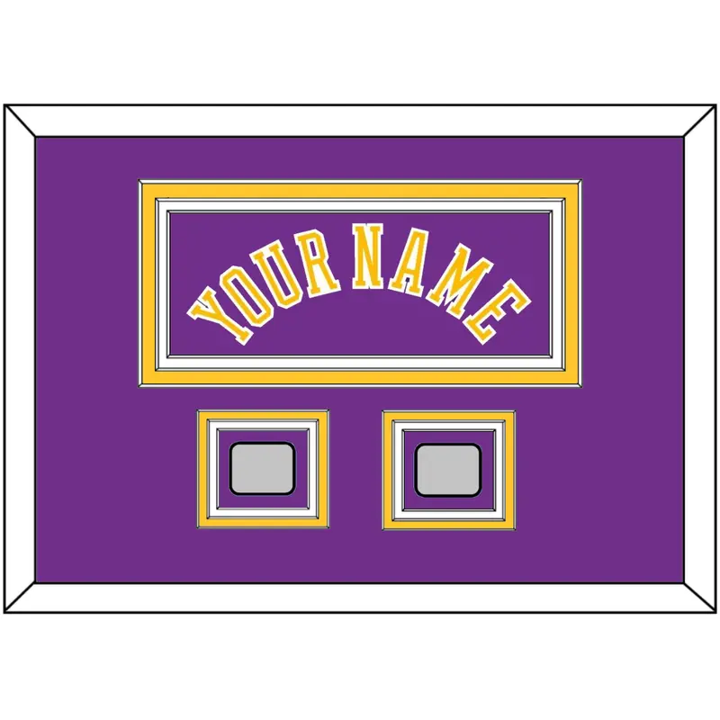 Los Angeles Name & 2 Champions Patches - Road Purple (1978-1997) - Triple Mat 3