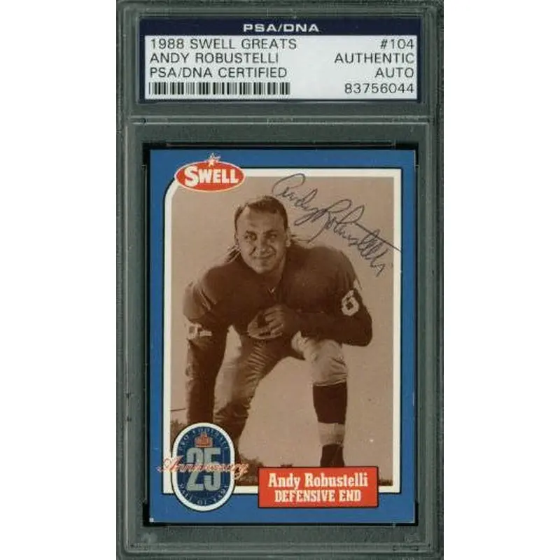 Giants Andy Robustelli Signed Card 1988 Swell Greats #104 PSA Slabbed #83756044