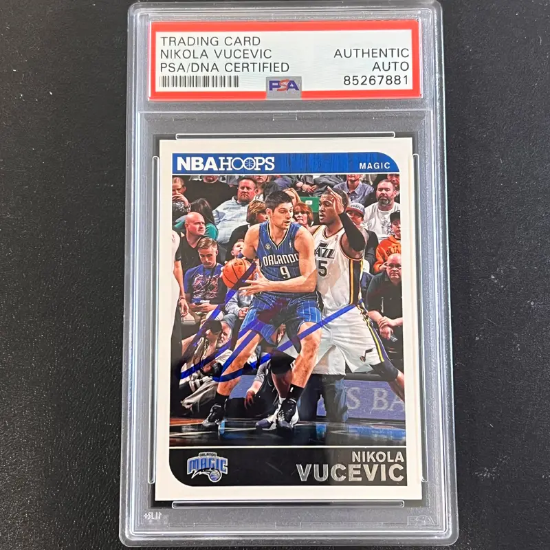 2014-15 Panini Hoops #4 Nikola Vucevic Signed Card AUTO PSA Slabbed Magic
