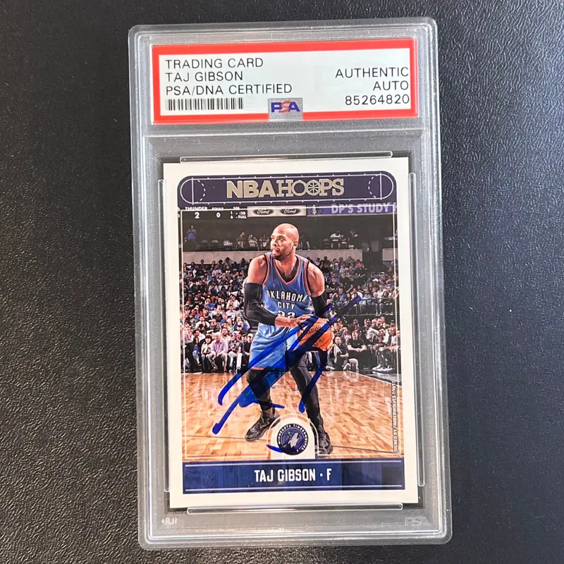 2017-18 Panini Hoops #215 Taj Gibson Signed Card AUTO PSA Slabbed Timberwolves