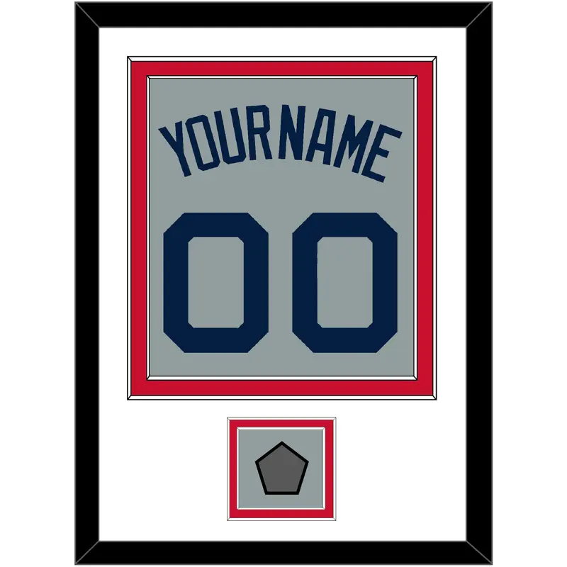 Boston Name, Number & World Series Jersey Patch - Road Gray (2009-2013) - Double Mat 1