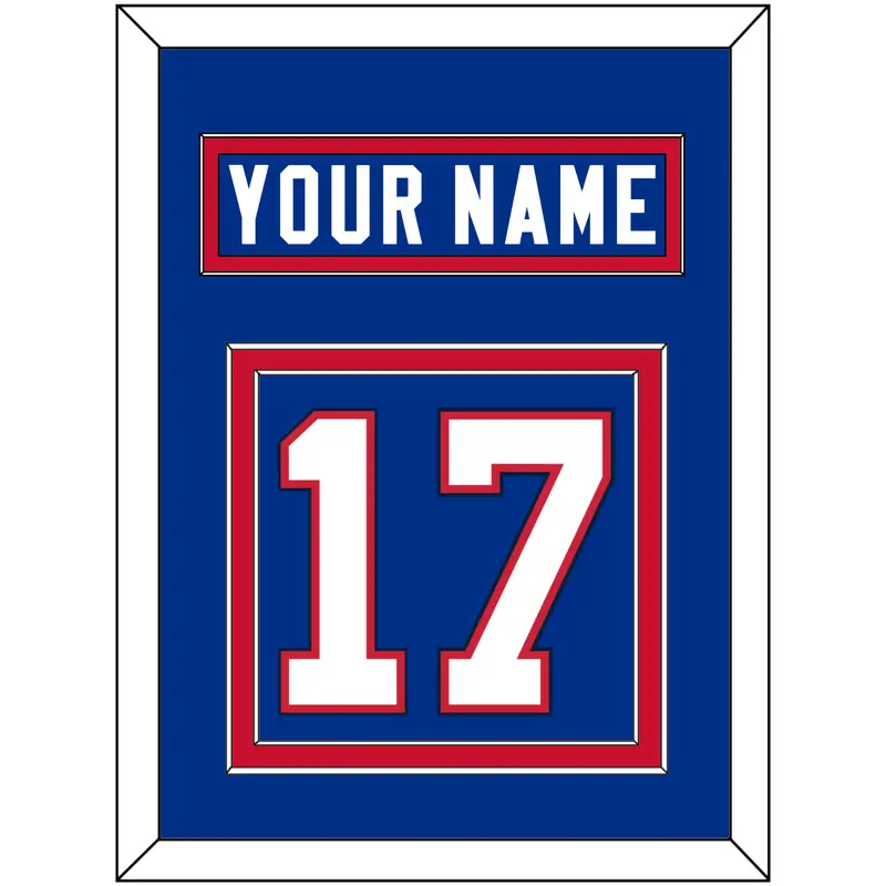 Buffalo Nameplate & Number (Back) - Home Blue - Double Mat 2