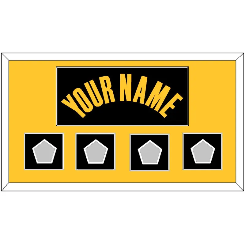 Golden State Name & 4 Finals Patches - Black City (2021-2022) - Single Mat 3