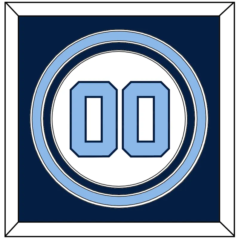 North Carolina Baseball Number - Home White (1999-2000) - Triple Mat 3