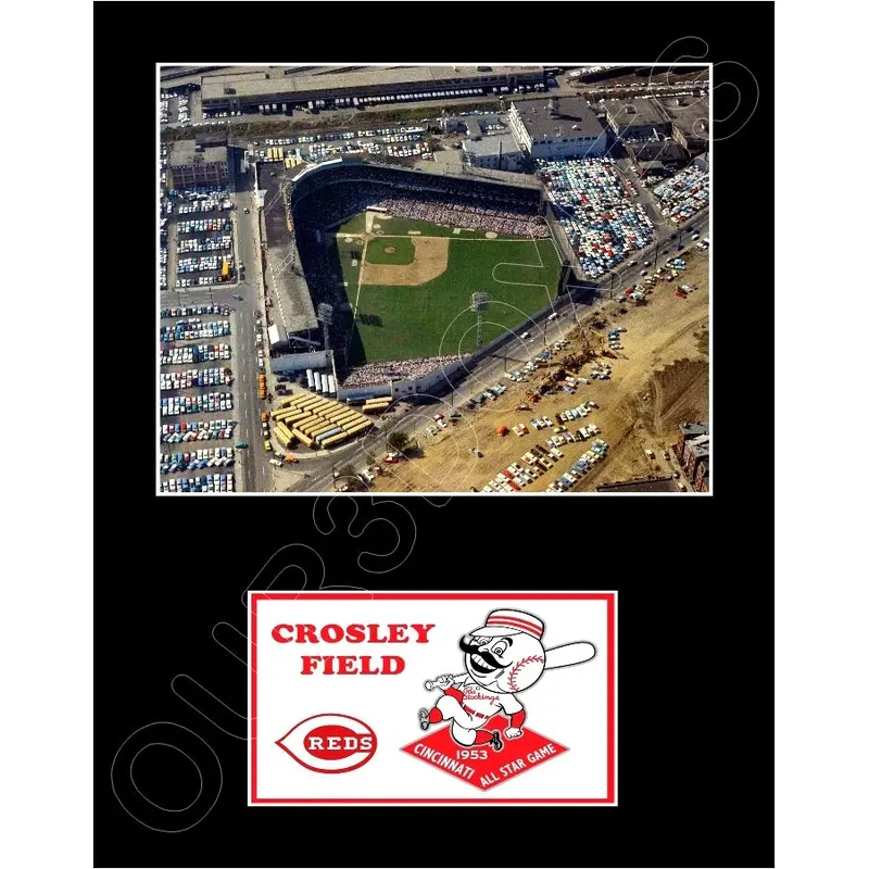 1953 All Star Game Crosley Field Matted Photo Display 11X14 - Cincinnati Reds - 2100